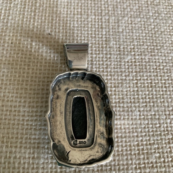 Sincerely Southwest Sterling Silver Mosaic Inlay Pendant - Picture 8 of 9
